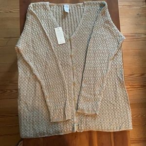 Eileen Fisher Vintage Linen Zig Zag Sweater M